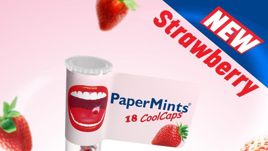 PaperMints: in primeur een nieuwe zachte aardbeismaak Cool Caps