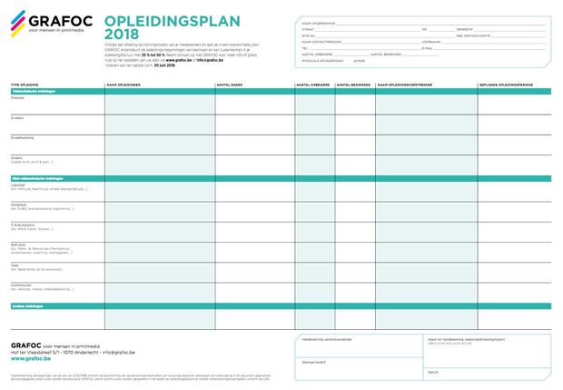 Je GRAFOC Opleidingsplan 2018? Nog tot 30 juni!