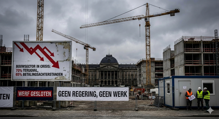 Ontbreken Brusselse regering brengt bouwbedrijven in gevaar