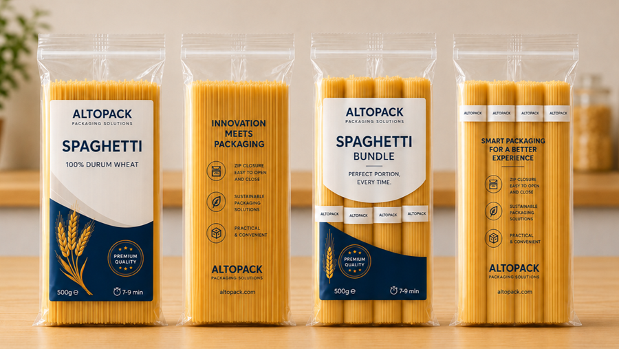 Altopack introduceert hersluitbare zipverpakking voor spaghetti